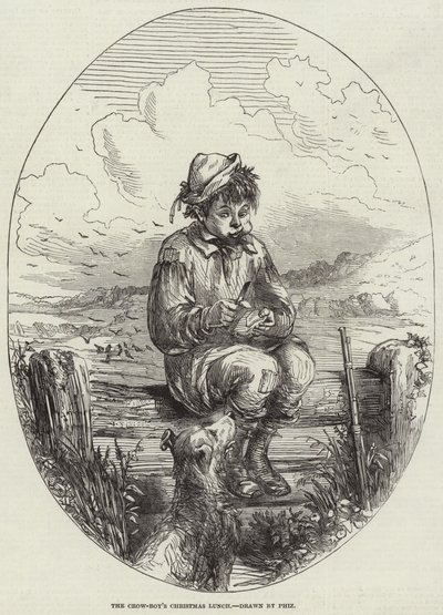 El Almuerzo de Navidad del Niño del Cuervo de Hablot Knight Browne